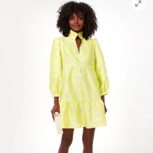 Tuckernuck Palmerston Dress in Citron (bright yellow), knee length, xxl